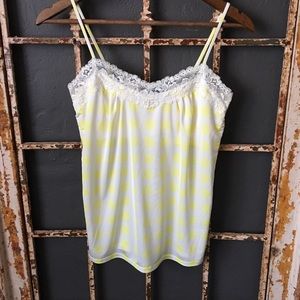 The Limited White Yellow Polka Dot Camisole Small